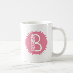 B Initial Floral Monogram Coffee Mug