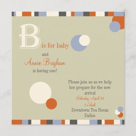 B Is For Baby - Boy Baby Shower Invitation