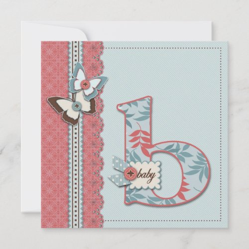 B is for Baby Invitation Square