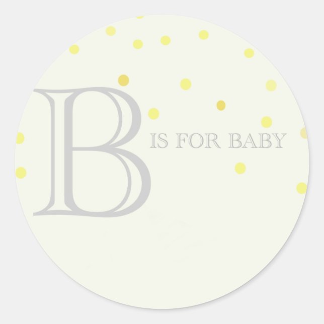 "B" is for Baby Shower Sticker (Front)