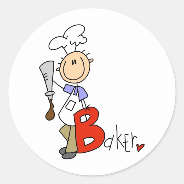 B is for Baker Classic Round Sticker (Front)