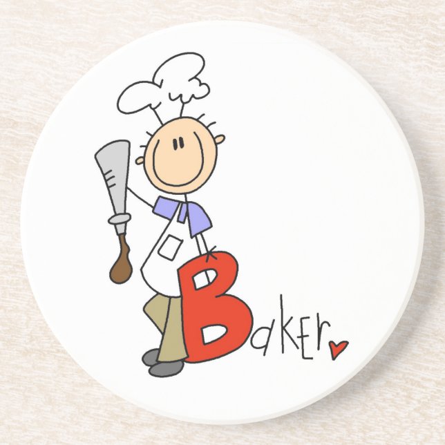 B is for Baker Sandstone Coaster (Front)
