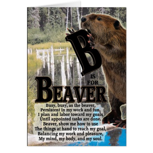 B is for BEAVER Cards (Front)