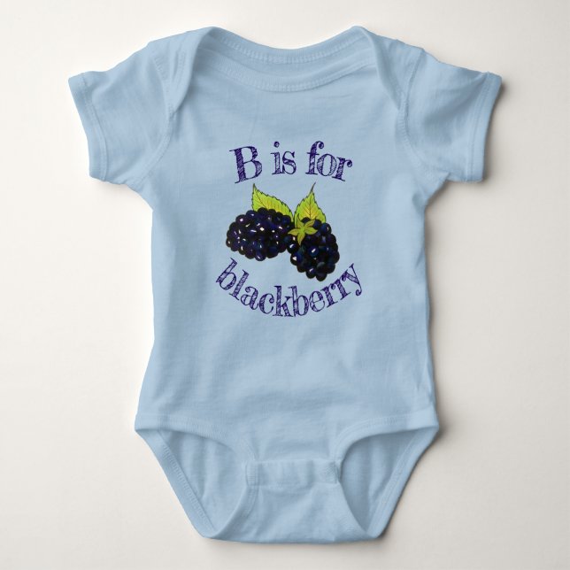 B is for Blackberry Blackberries Berries Fruit Baby Bodysuit (Front)