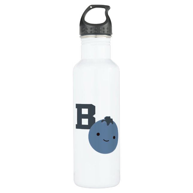 B is for Blueberry Stainless Steel Water Bottle (Front)