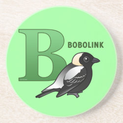 B is for Bobolink Sandstone Drink Coaster