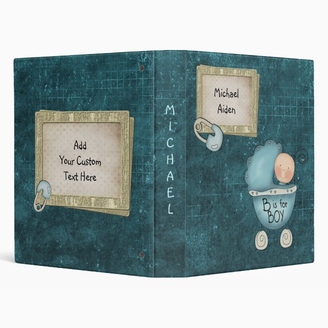 B is for Boy Custom Name Binder (Background)