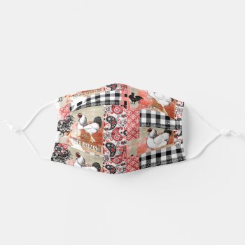 B Is For Brahma Backyard Chicken Adult Cloth Face Mask by AntiqueImages at Zazzle