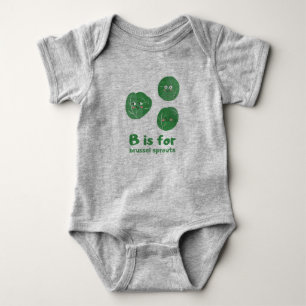 B is for Brussel sprouts - Green veggie Alphabet B Baby Bodysuit