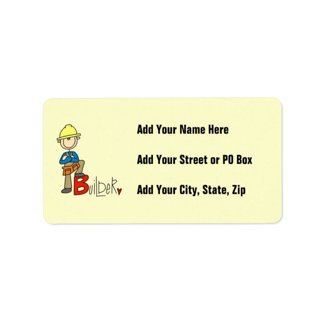 B is for Builder Label (Front)