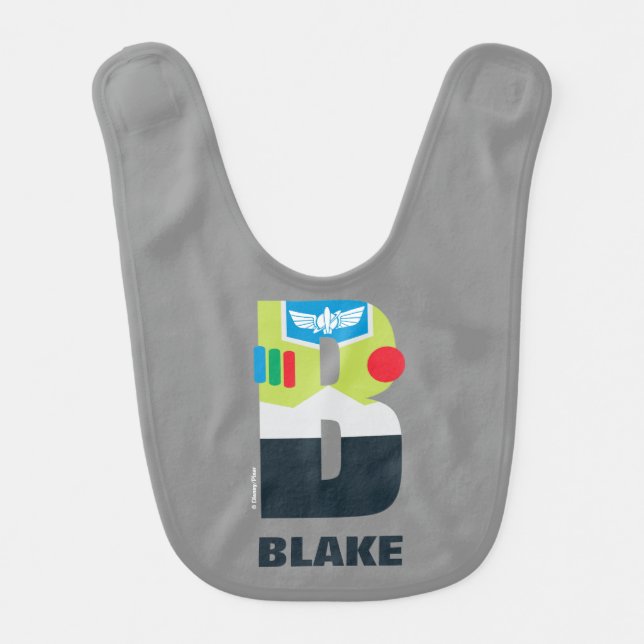 B is for Buzz | Add Your Name Baby Bib (Front)