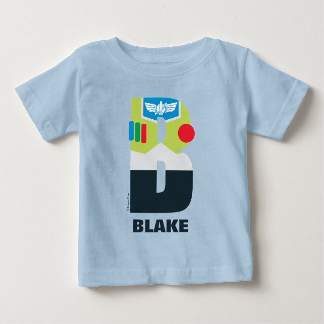 B is for Buzz | Add Your Name Baby T-Shirt (Front)