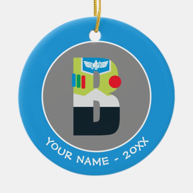 B is for Buzz | Add Your Name Ceramic Ornament (Front)
