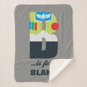 B is for Buzz Add Your Name Sherpa Blanket