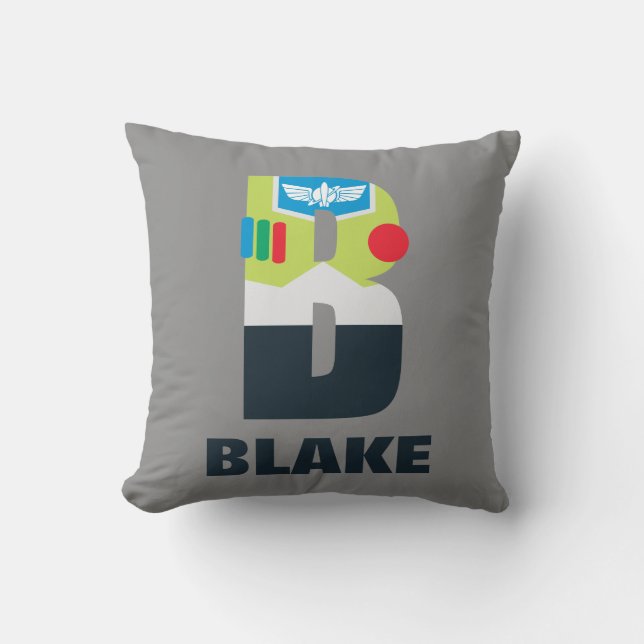 B is for Buzz | Add Your Name Throw Pillow (Front)