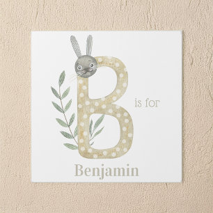 B is for Custom Name Animal Letter Art
