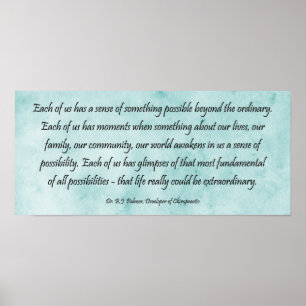 B J Palmer Extraordinary Life Chiropractic Poster
