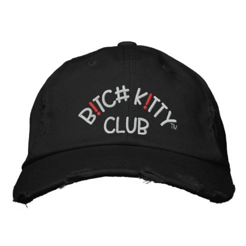 B KTTY CLUB Logo Dark Distressed Cap