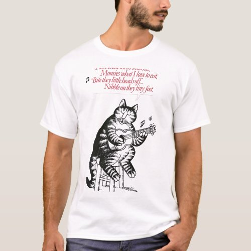 B Kliban Cat Guitar  T_Shirt