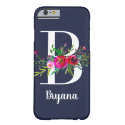 B Letter Initial Monogram Floral Custom Color Name Barely There iPhone 6 Case