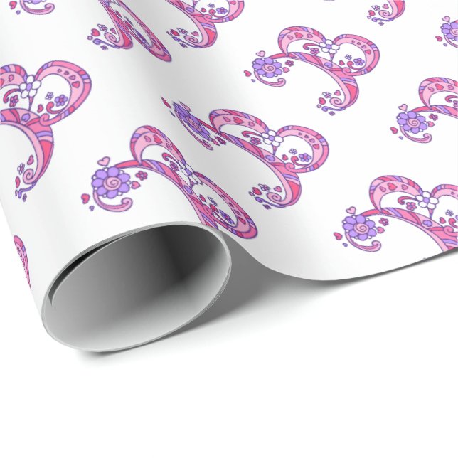 B letter monogram personalized wrapping paper (Roll Corner)