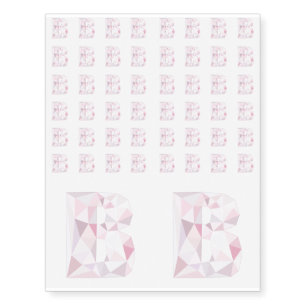 B - Low Poly Triangles - Neutral Pink Purple Gray Temporary Tattoos