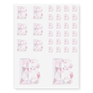 B - Low Poly Triangles - Neutral Pink Purple Gray Temporary Tattoos