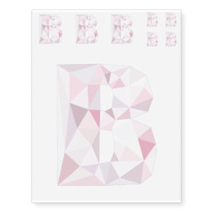 B - Low Poly Triangles - Neutral Pink Purple Gray Temporary Tattoos