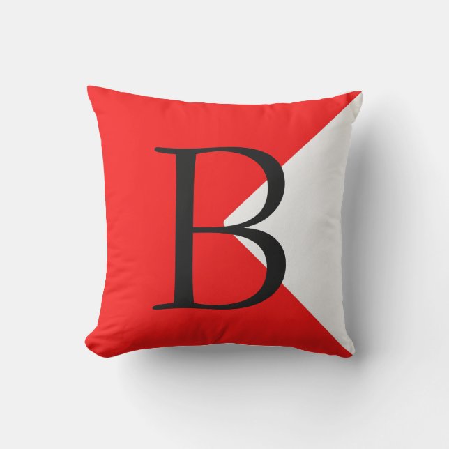 B - Maritime Signals Flag Outdoor Pillow (Front)