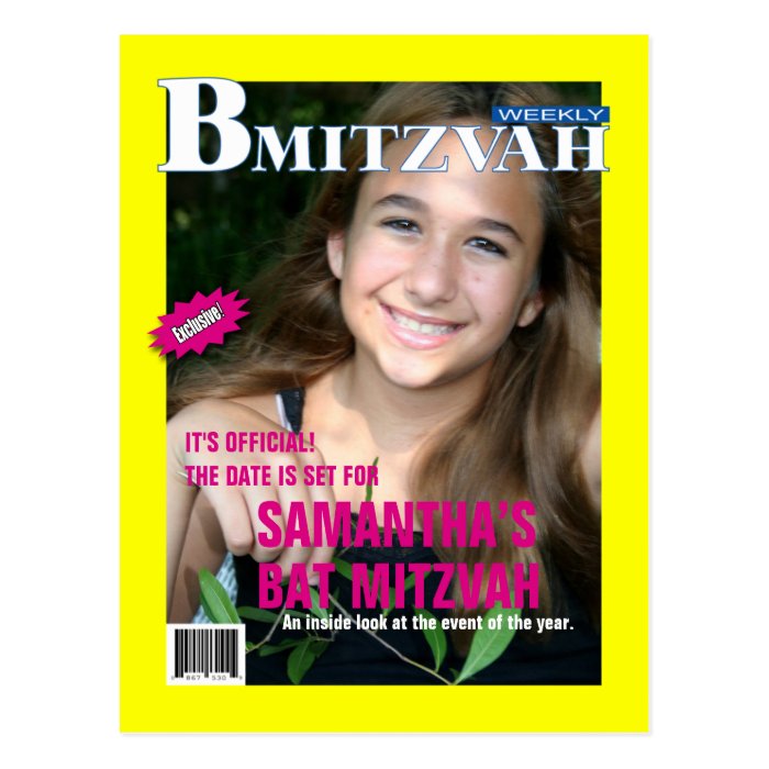 B Mitzvah Magazine Save the Date Post Card