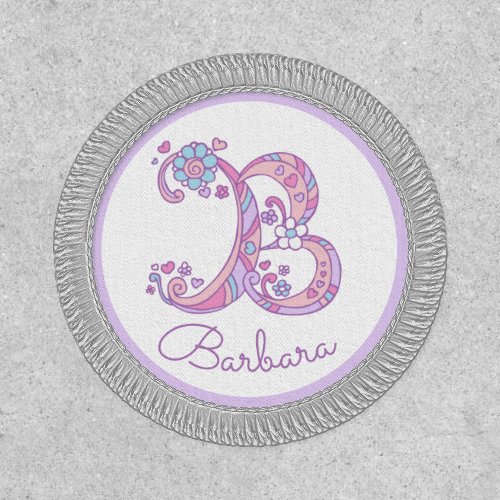 B monogram Barbara pink purple blue Patch