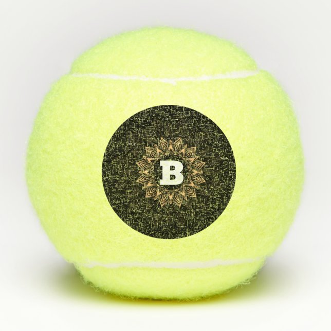 "B" Monogram Custom Initial Penn Championship Play Tennis Balls (Front)