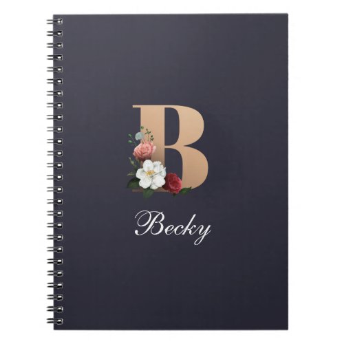 B monogram elegant template notebook