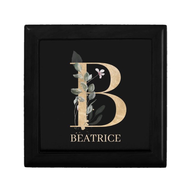 B Monogram Floral Personalized Gift Box (Front)