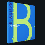 B Monogram Initial Bar Bat Mitzvah Sign-In Board Canvas Print<br><div class="desc">WELCOME!!! I can personally help you with your order! Ask me anything! EVERYTHING is customizable! All my designs are ONE-OF-A-KIND original pieces of artwork designed by me! You can only find them here! All colors, fonts and text can changed to match your desire. I can even do the Hebrew lettering...</div>