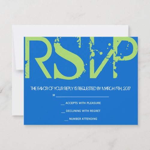B Monogram Initials Bar Bat Mitzvah Reply Card