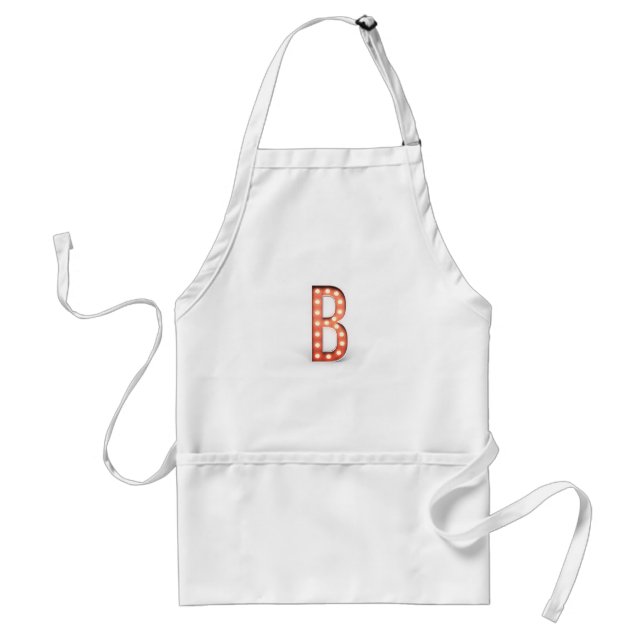 B Monogram Marquee Bulb Adult Apron (Front)