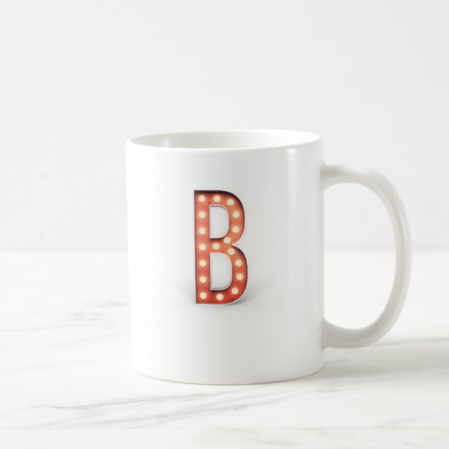 B Monogram Marquee Bulb Coffee Mug (Right)