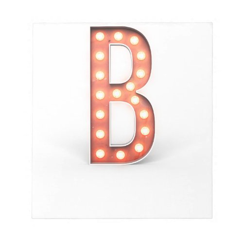 B Monogram Marquee Bulb Notepad