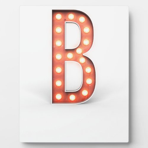 B Monogram Marquee Bulb Plaque