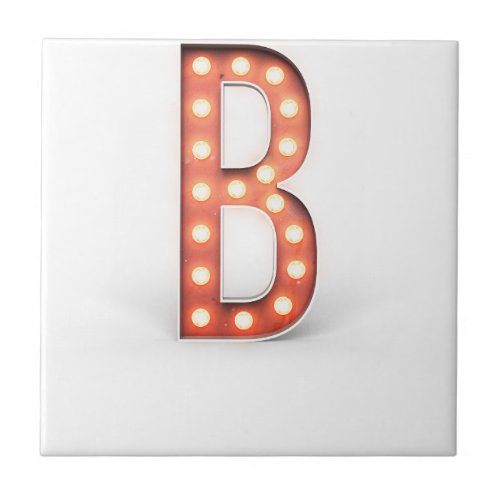 B Monogram Marquee Bulb Tile