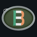 B Monogram overlaid on Irish Flag bbcnt Belt Buckle<br><div class="desc">B Monogram overlaid on Irish Flag Belt Buckle

Design © Trinkets and Things 2017 - AHP Design. All Rights Reserved.</div>