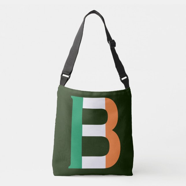 B Monogram overlaid on Irish Flag cbbt Crossbody Bag (Front)