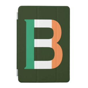 B Monogram overlaid on Irish Flag ipat iPad Mini Cover
