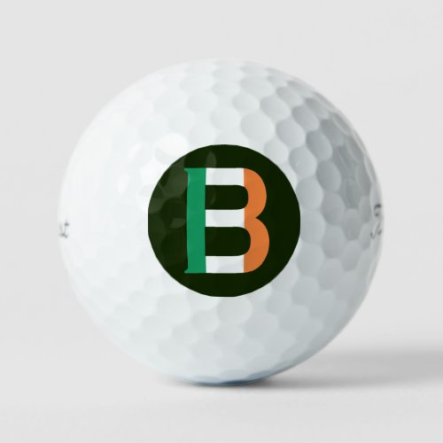 B Monogram overlaid on Irish Flag tpv1 gbcn Golf Balls