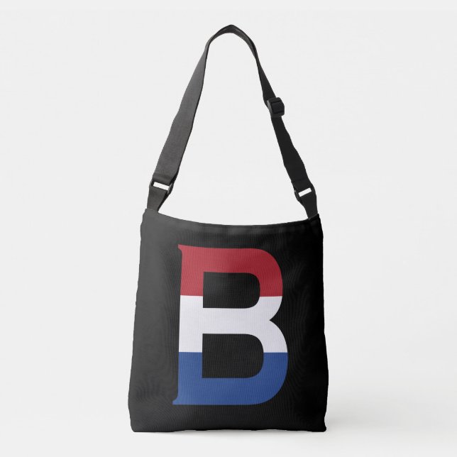B Monogram overlaid on NLD Flag on bk cbbcnt Crossbody Bag (Front)