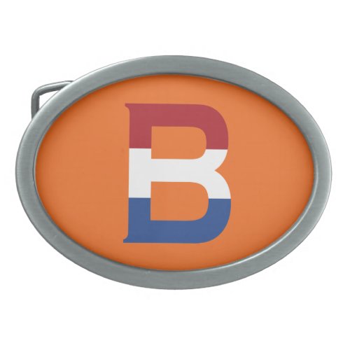 B Monogram overlaid on NLD Flag on or bbcnt Belt Buckle