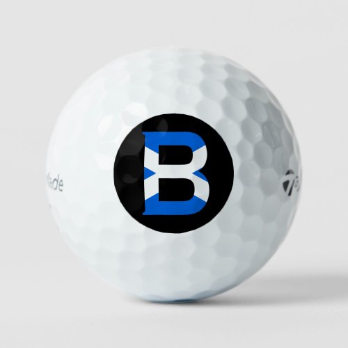 B Monogram overlaid on Scottish Flag tmtp5 gbcn Golf Balls