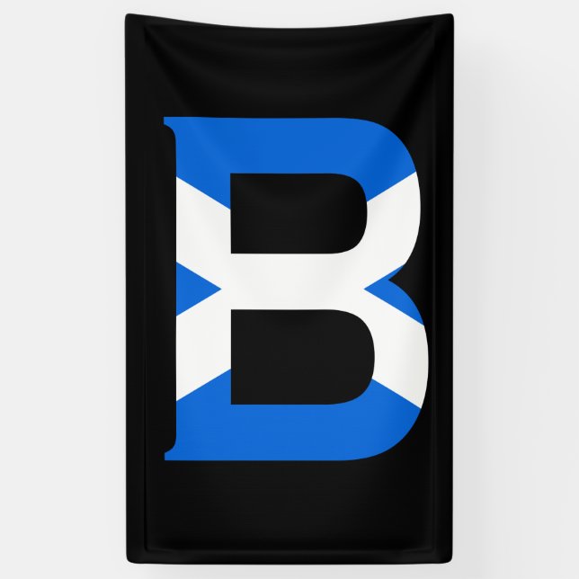B Monogram overlaid on Scottish Flag (v) bnrt Banner (Vertical)