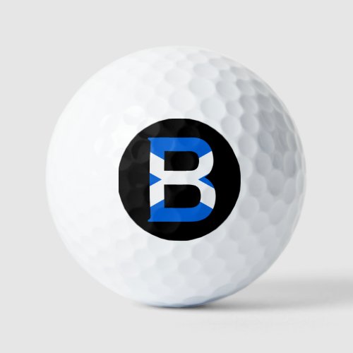 B Monogram overlaid on Scottish Flag va gbcn Golf Balls